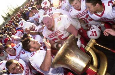 The Little Giants celebrate their Monon Bell victory