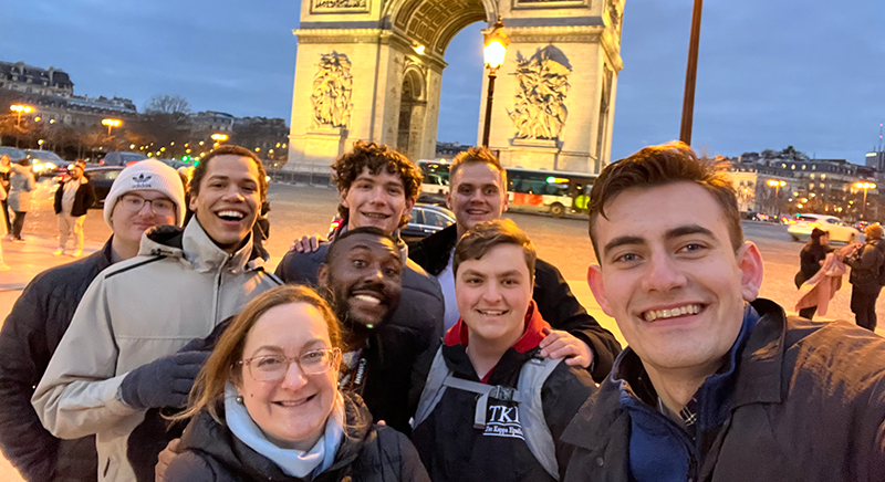 A class group shot while studying abroad in France.