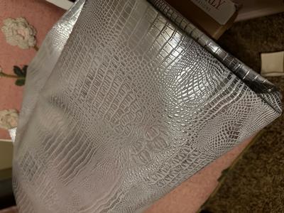 12 yards of textured silver fabric - $10