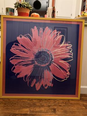 Flower print, matted and framed--$20