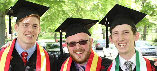 2014 Fulbright Winners, from left to right: Adam Barnes, Patrick Stroud, and Sebastian Garren