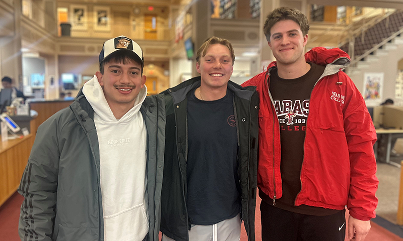 Immersion learning students Bruno Zamora ’25, Lewis Dellinger ’25, and Brennan Beausir ’25.