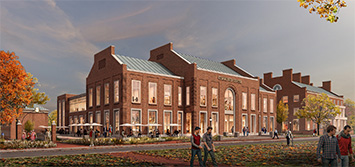 The 56,000-square-foot building will be located in the heart of campus and will serve as a community gathering space.