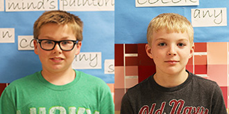 Fifth graders Jacob (right) and Tyler.