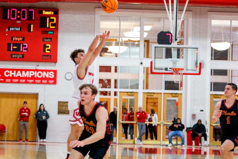 a basketball player in a gym